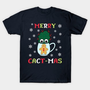 Merry Cact Mas - Small Cactus With Red Spikes In Christmas Mug T-Shirt